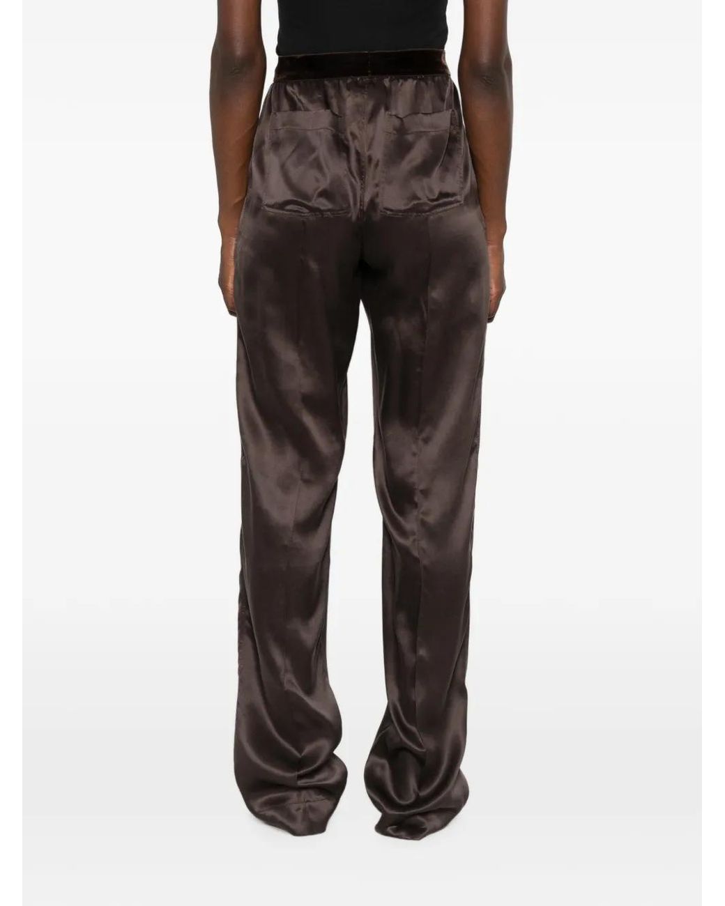 Tom Ford Brown Logo-Stripe Trousers