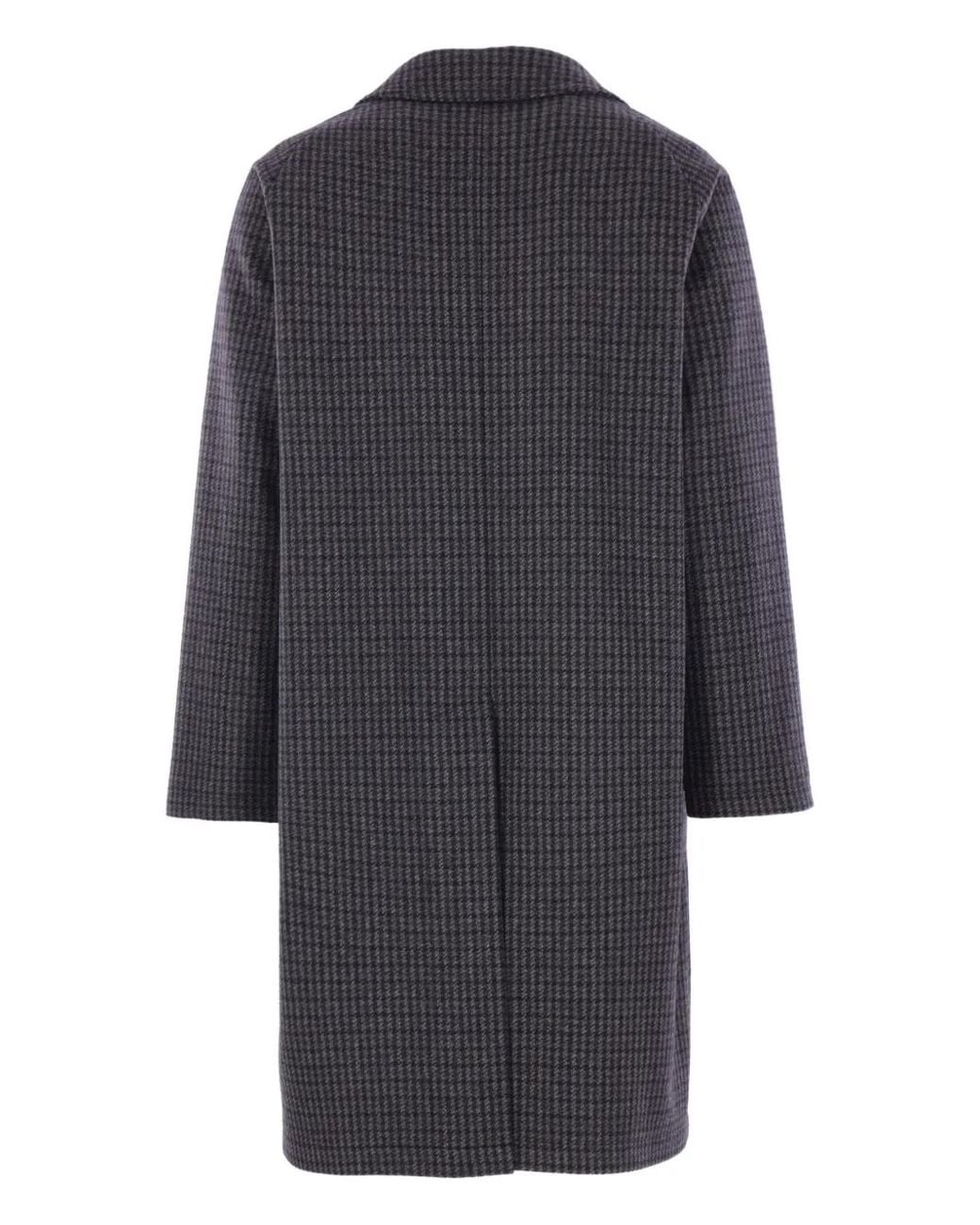 Tagliatore Gray Houndstooth-Pattern Coat for men