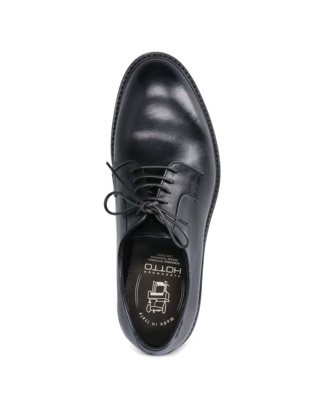 Alexander Hotto Black Lace-Up Leather Derby Shoes for men