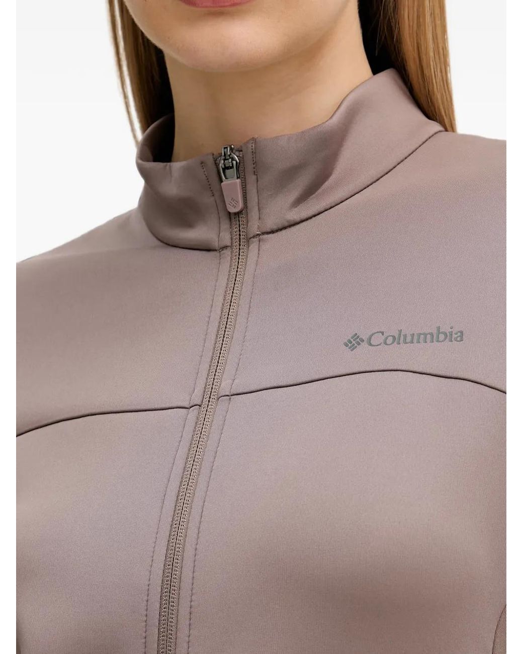 Columbia Brown Sloan Crest Zip-Up High-Neck Sweatshirt