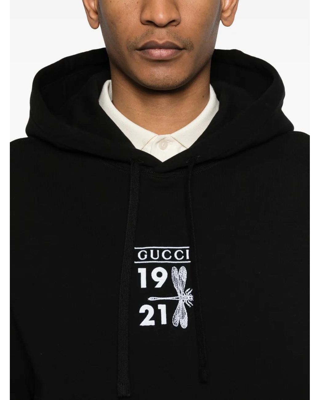 Gucci Black Graphic Hooded Sweatshirt for men
