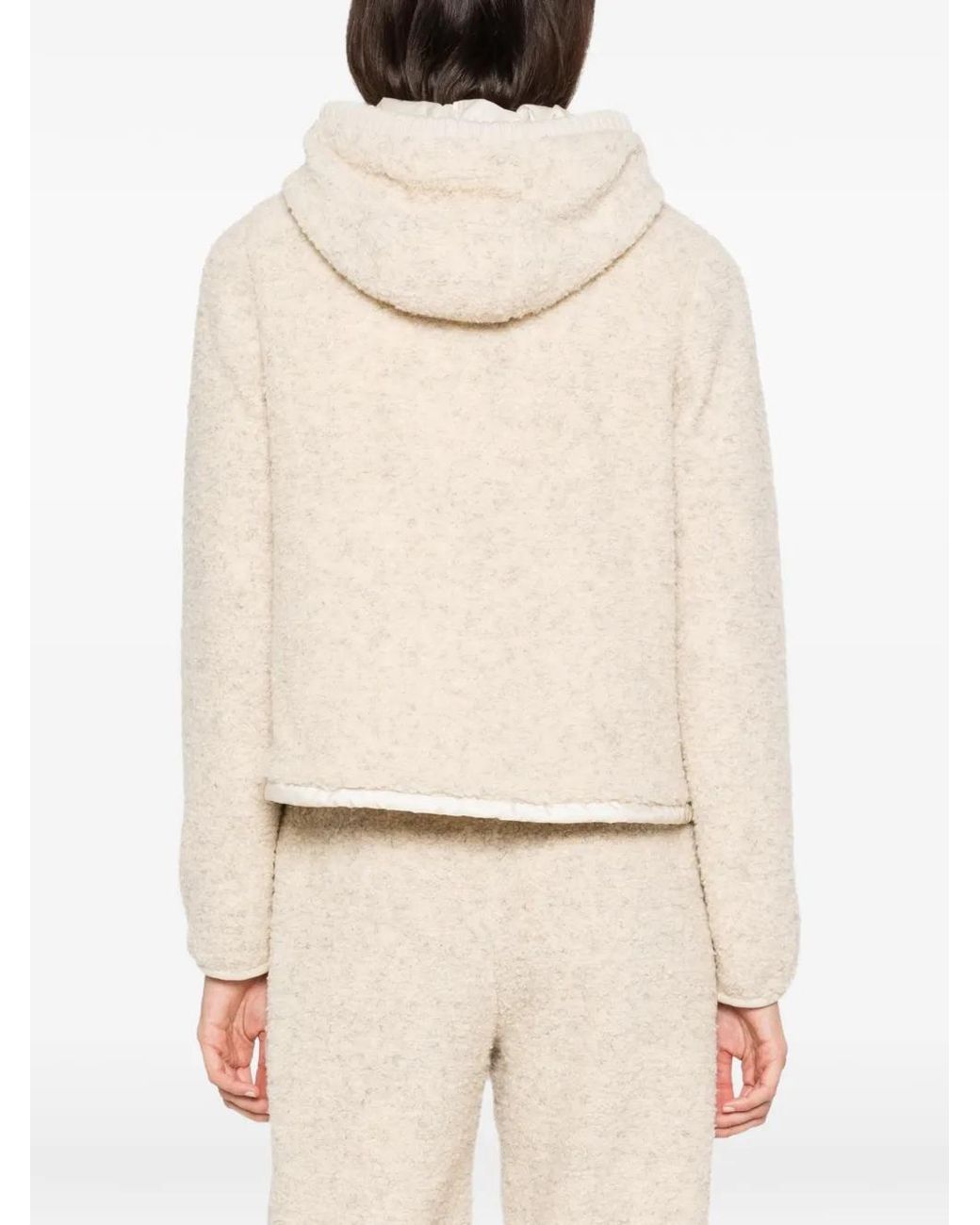 Moncler White Quilted Fleece-Texture Puffer Jacket