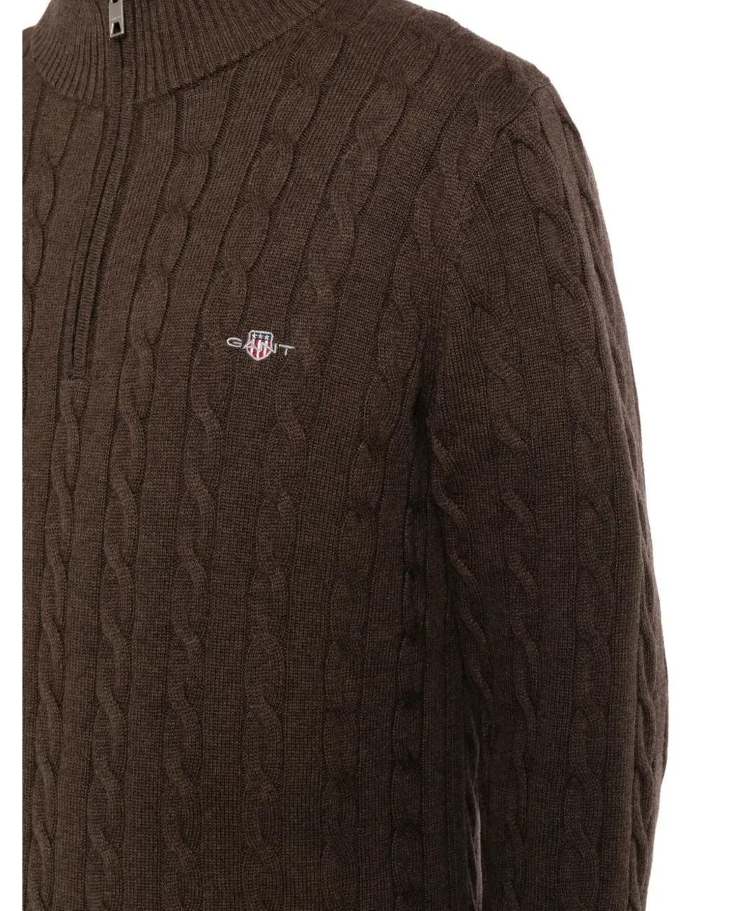Pull À Logo Brodé Gant pour homme en coloris Brown