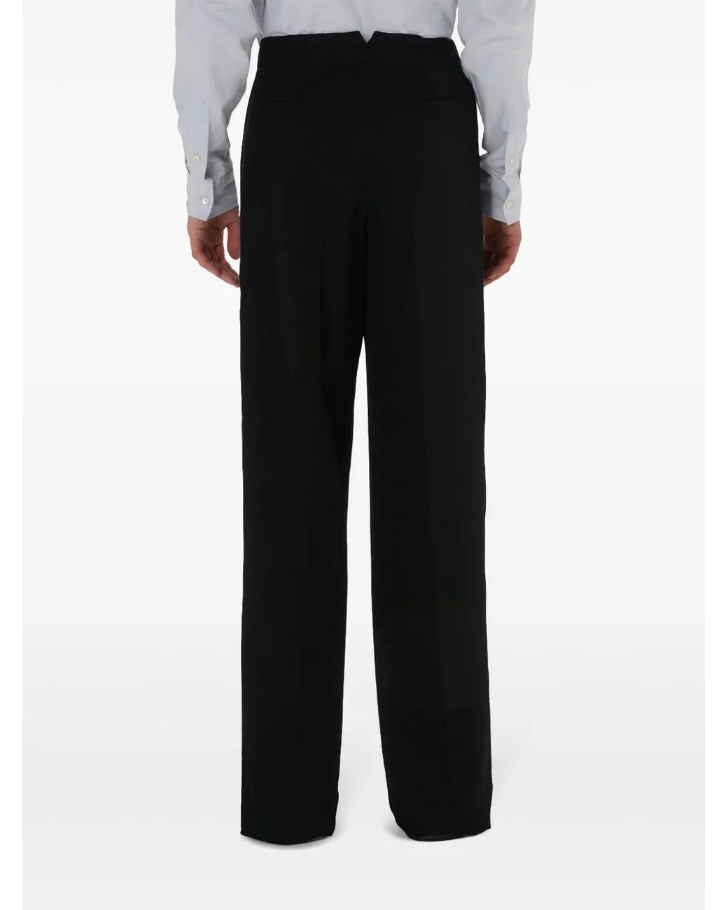 J.W. Anderson Black Mid-Rise Straight-Leg Trousers for men