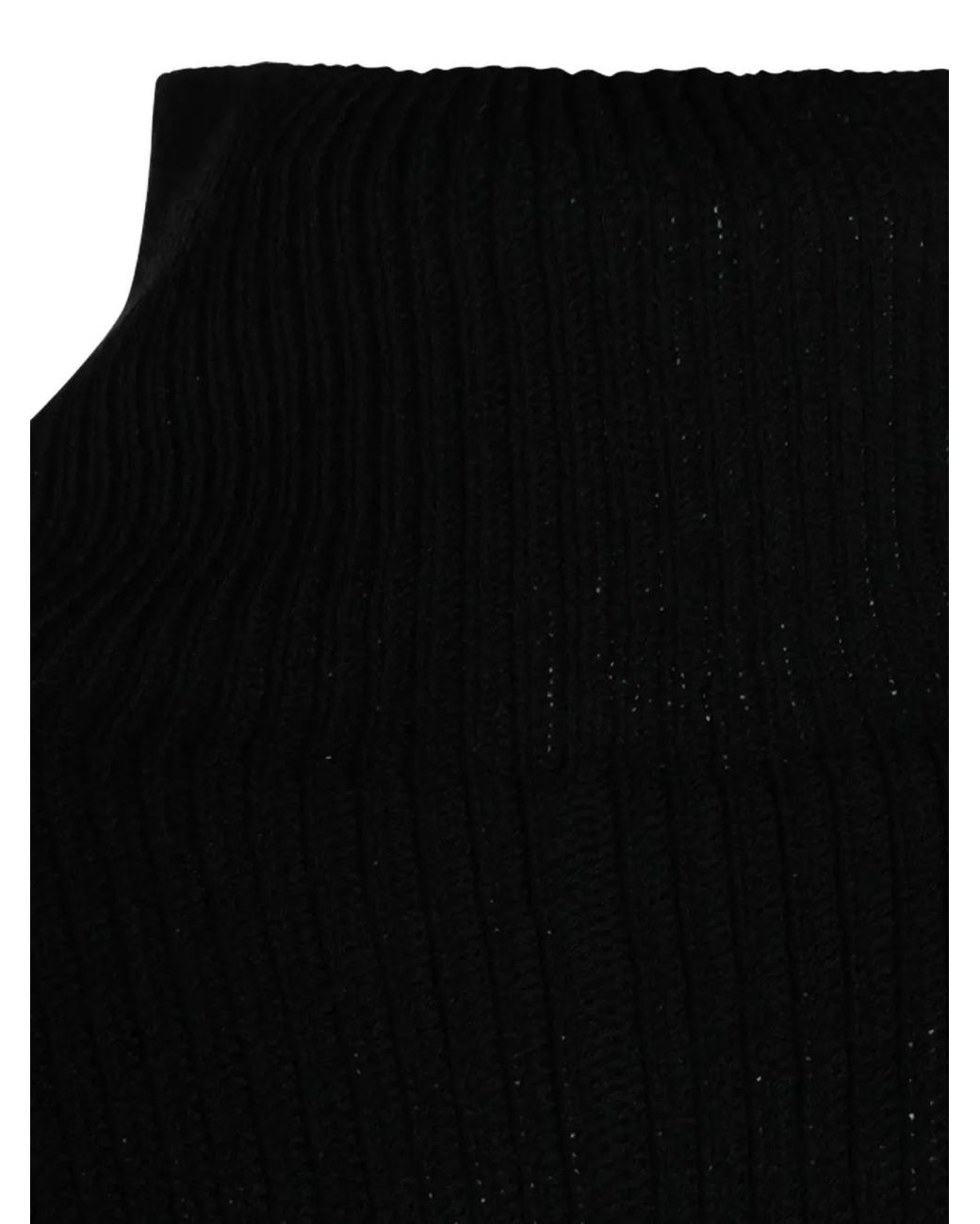 Rick Owens Black Pull Côtelé À Col Roulé for men