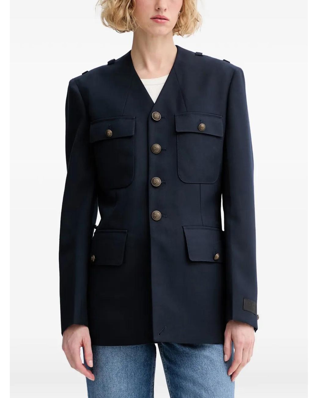 KENZO Blue Multi-Pocket Military Jacket