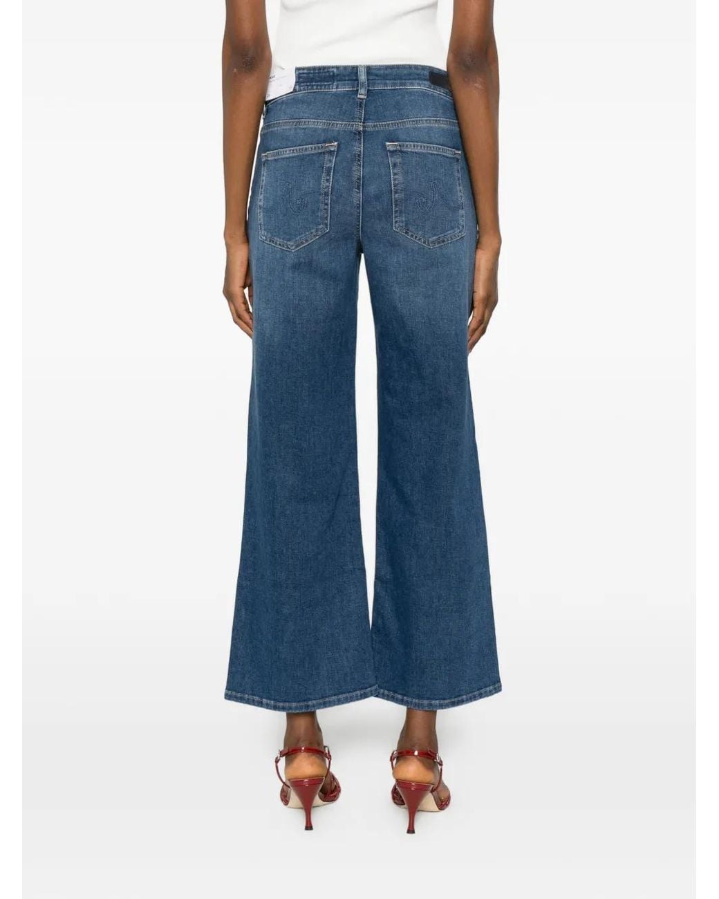 AG Jeans Blue Saige Wide-Leg Jeans