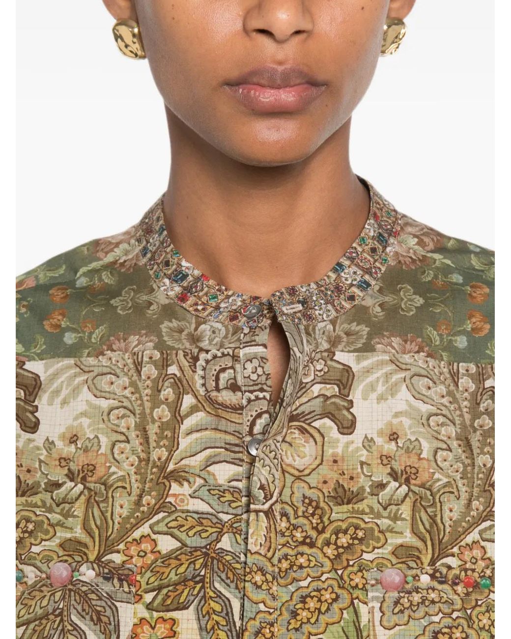 Pierre Louis Mascia White Floral-Print Mini Dress