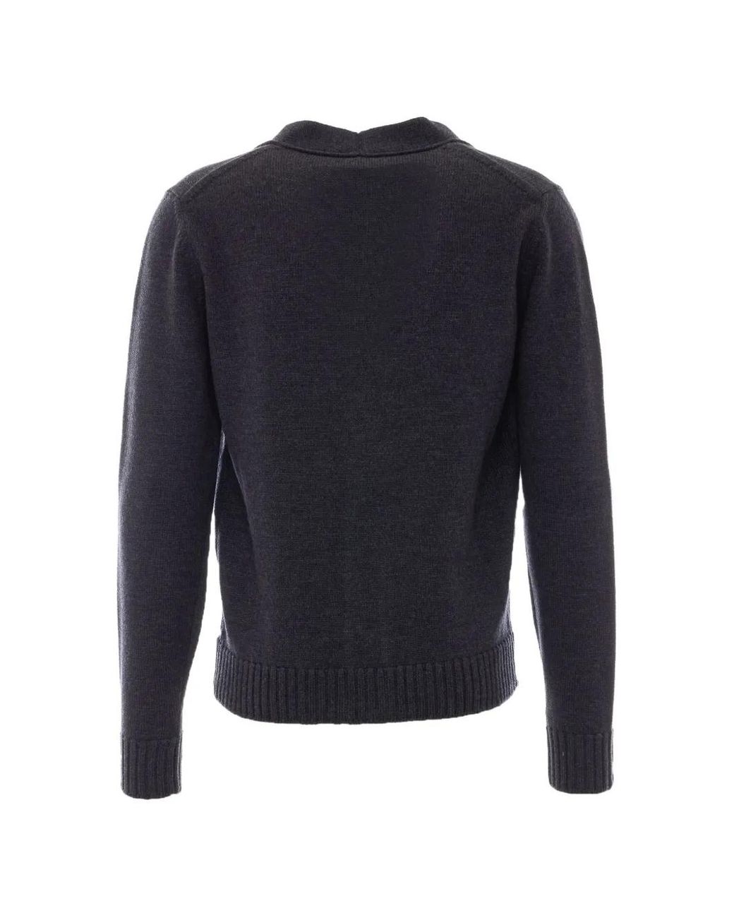 Alpha Studio Blue Knitted V-Neck Cardigan for men