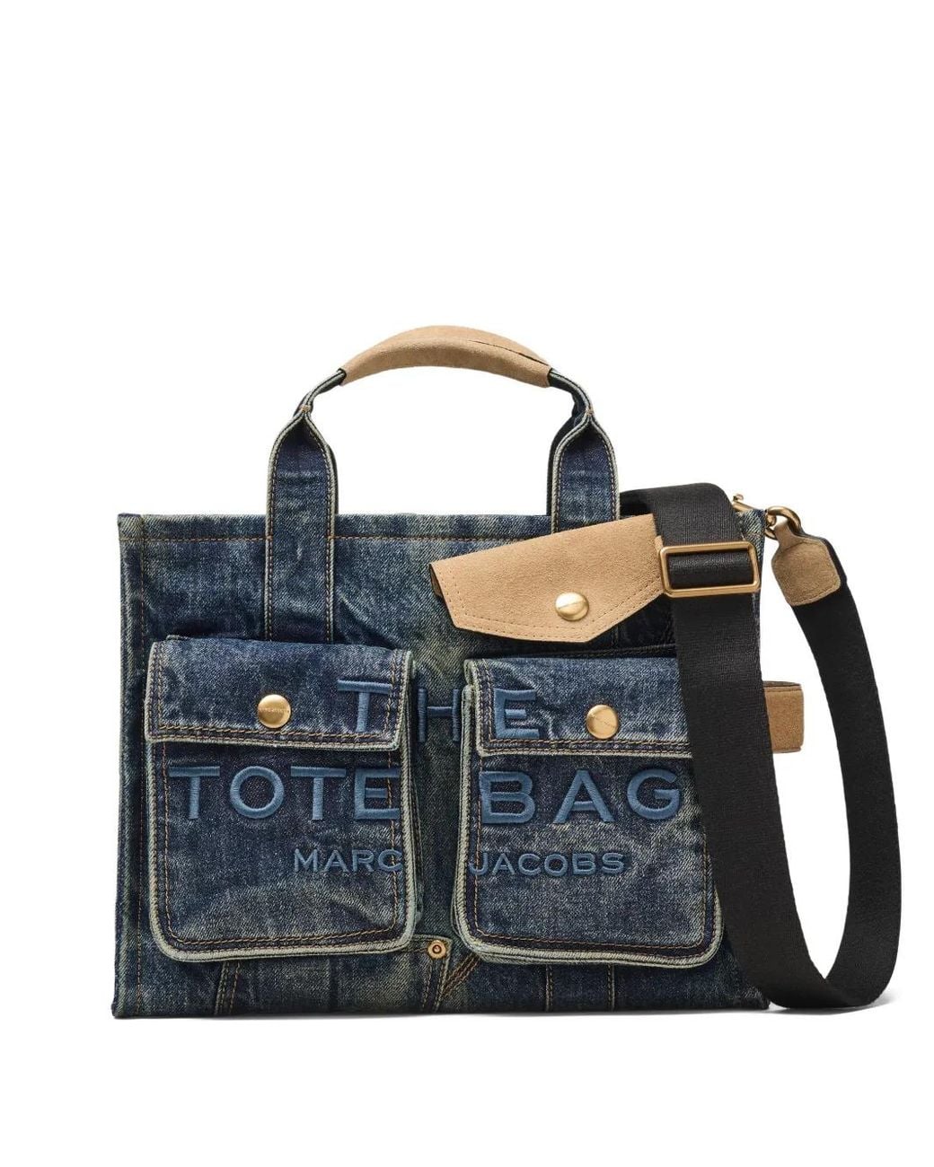 Marc Jacobs Blue Mittelgroßer The Denim Tote Bag Mit Wildledertasche