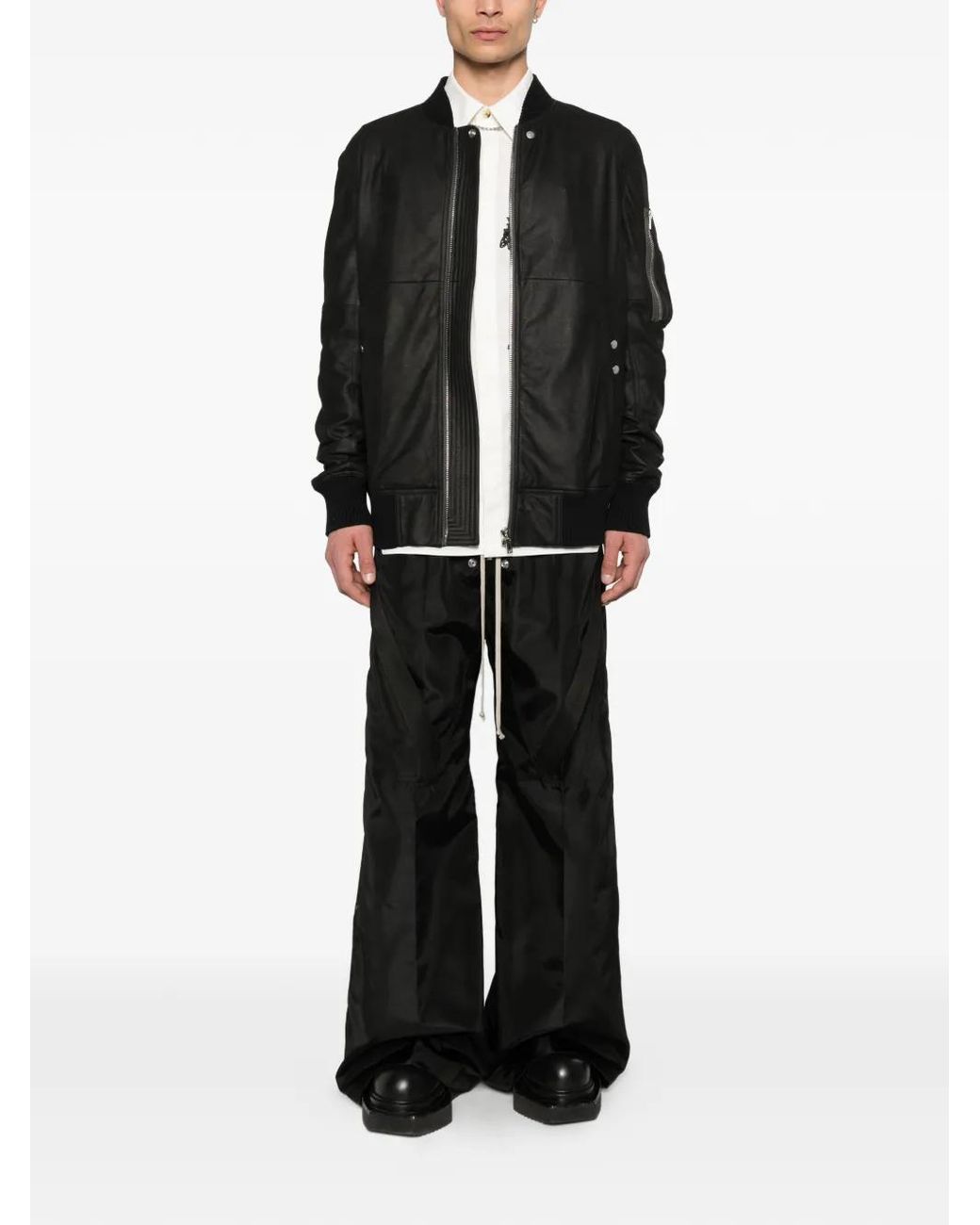 Rick Owens Black Classic Flight Jacket for men