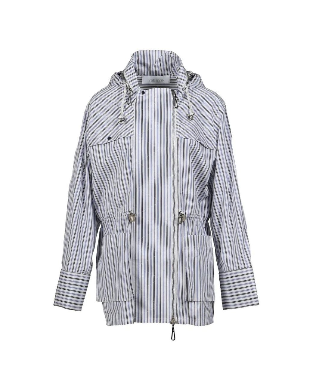 Rabanne Gray Striped Drawstring Jacket