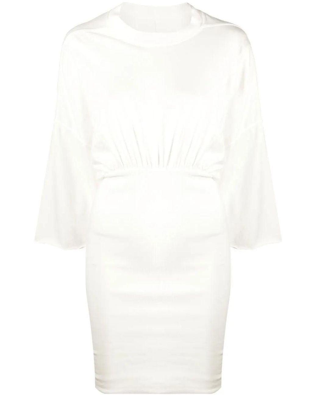 Rick Owens White Tommy Cinched-Waist Dress