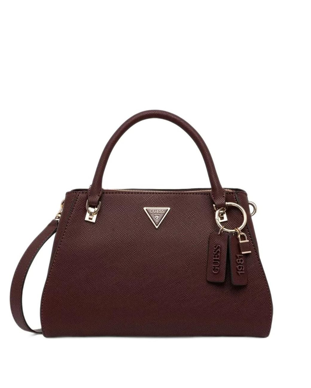 Guess Purple Noelle Logo-Plaque Tote Bag