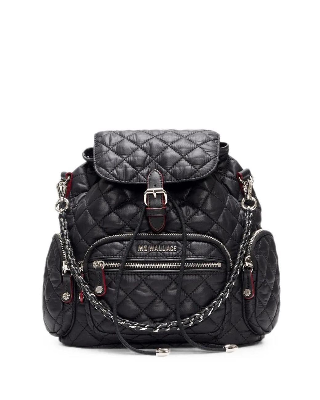 MZ Wallace Black Mini Crosby Quilted Backpack