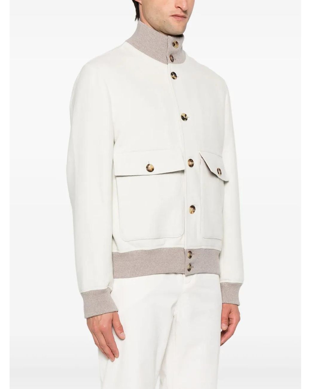 Brunello Cucinelli White Jacket for men