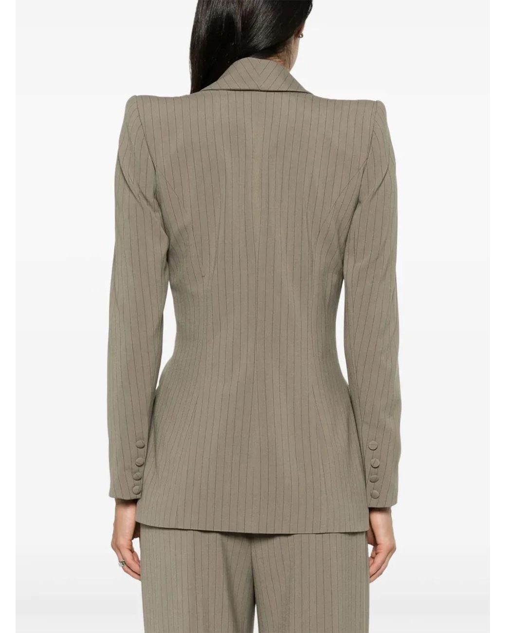 MITILIANE COUTURE Natural Pinstriped Blazer
