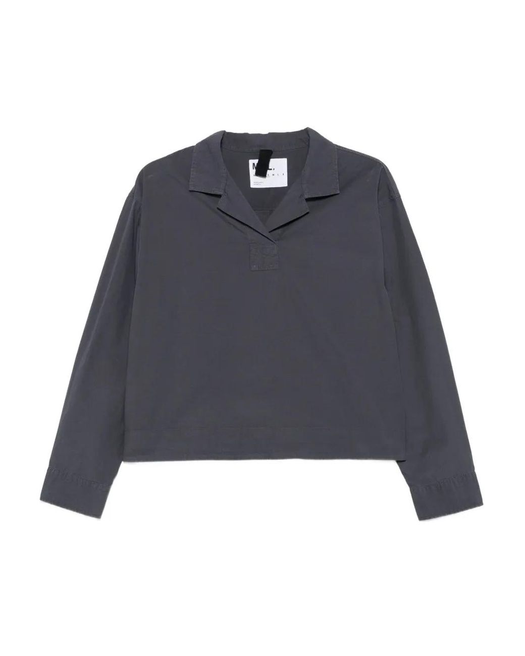 MHL by Margaret Howell Blue Notched-Collar Blouse
