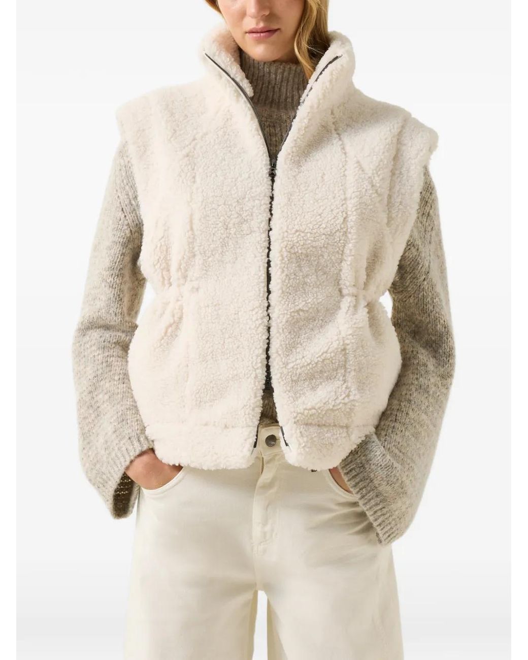 Bogner White Kylie Teddy Gilet