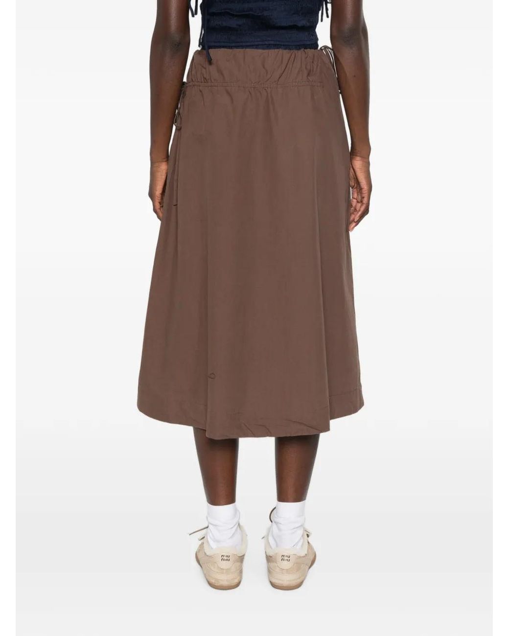 Damson Madder Brown Caspia Drawstring Midi Skirt