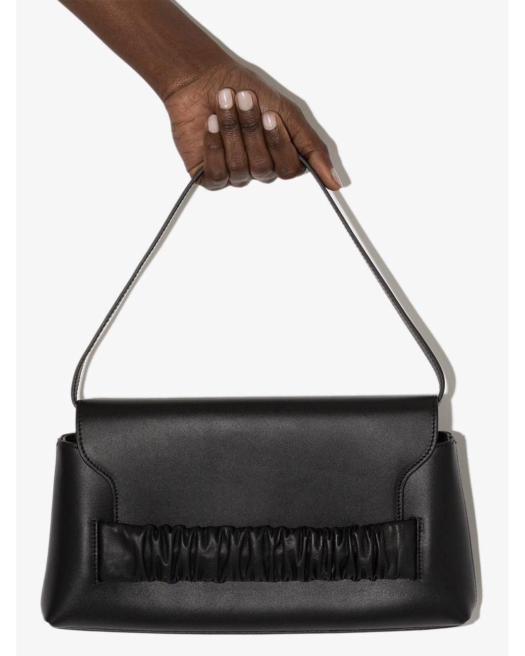 Elleme Leather Chouchou Baguette Shoulder Bag in Black - Lyst