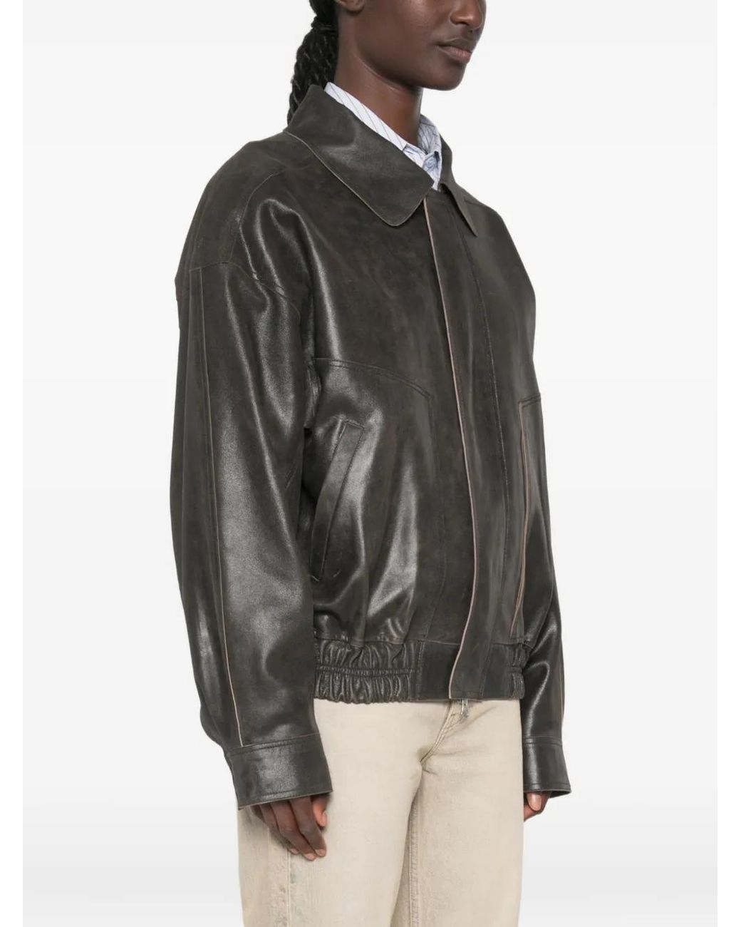 Alysi Black Heavy Leather Jacket