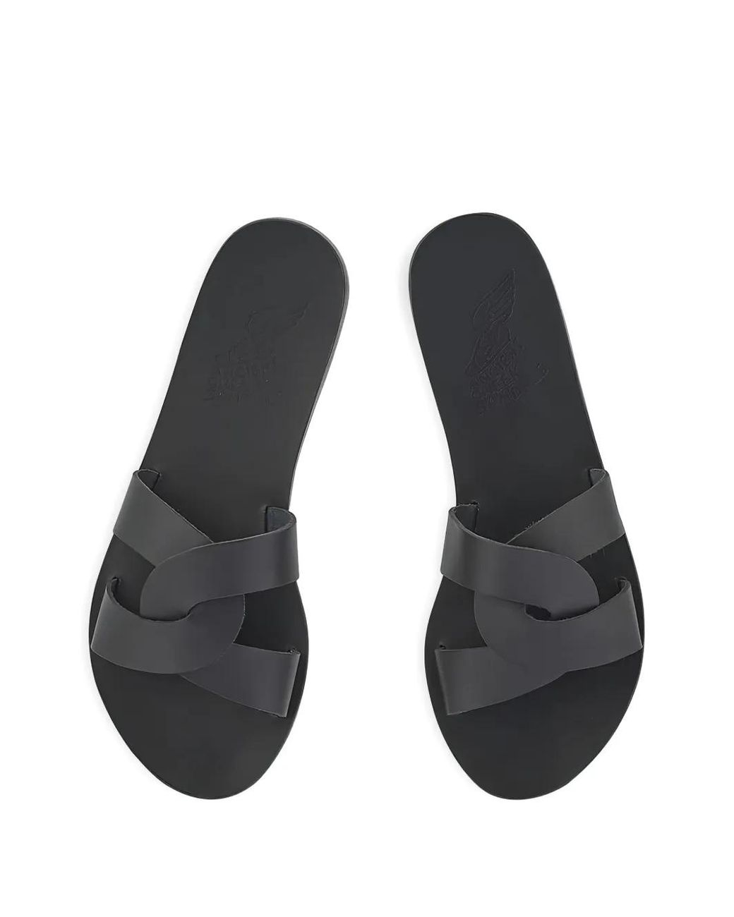 Ancient Greek Sandals Black Desmos Crossover Leather Sandals
