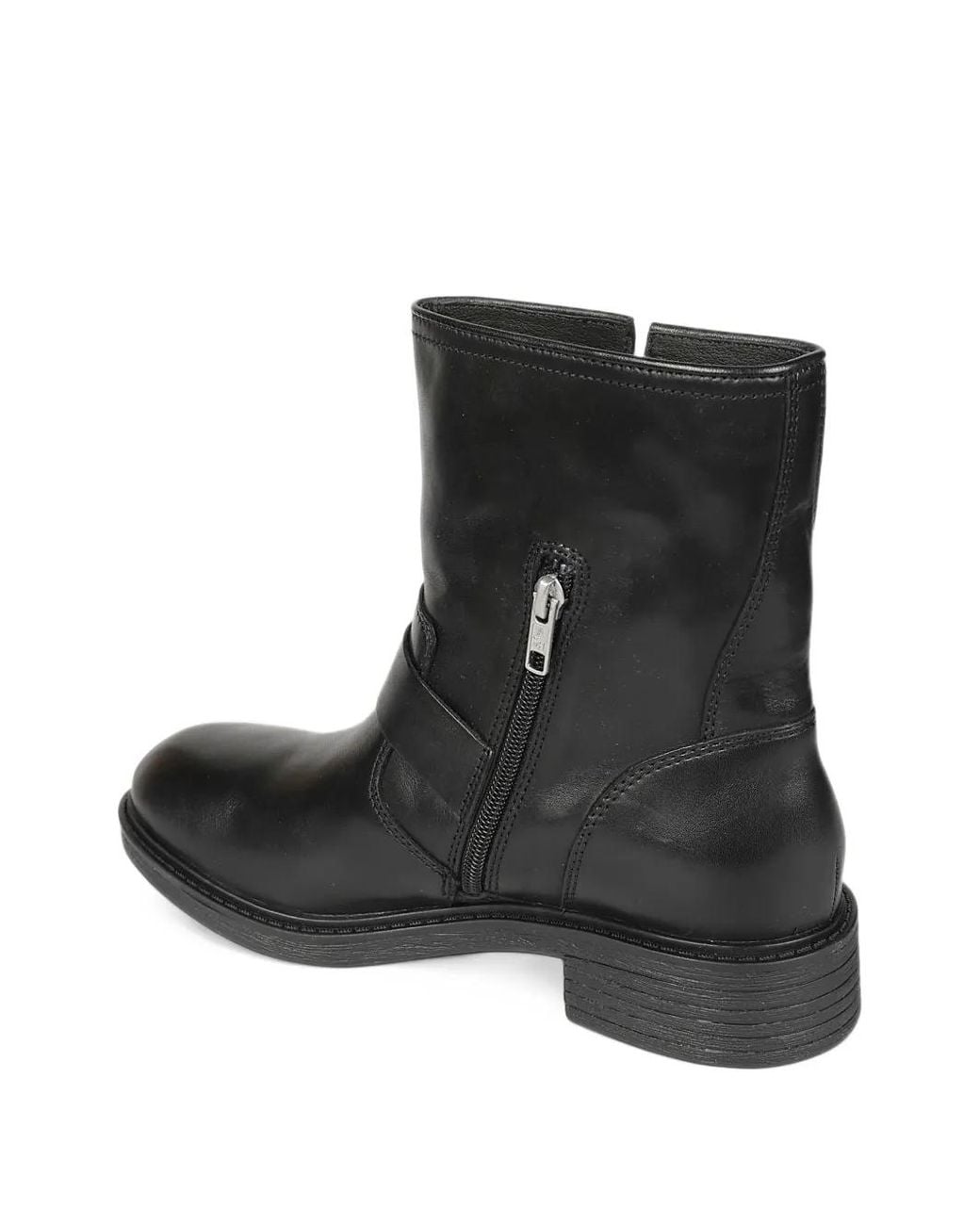 Ash Black Buckle-Detail Leather Boots