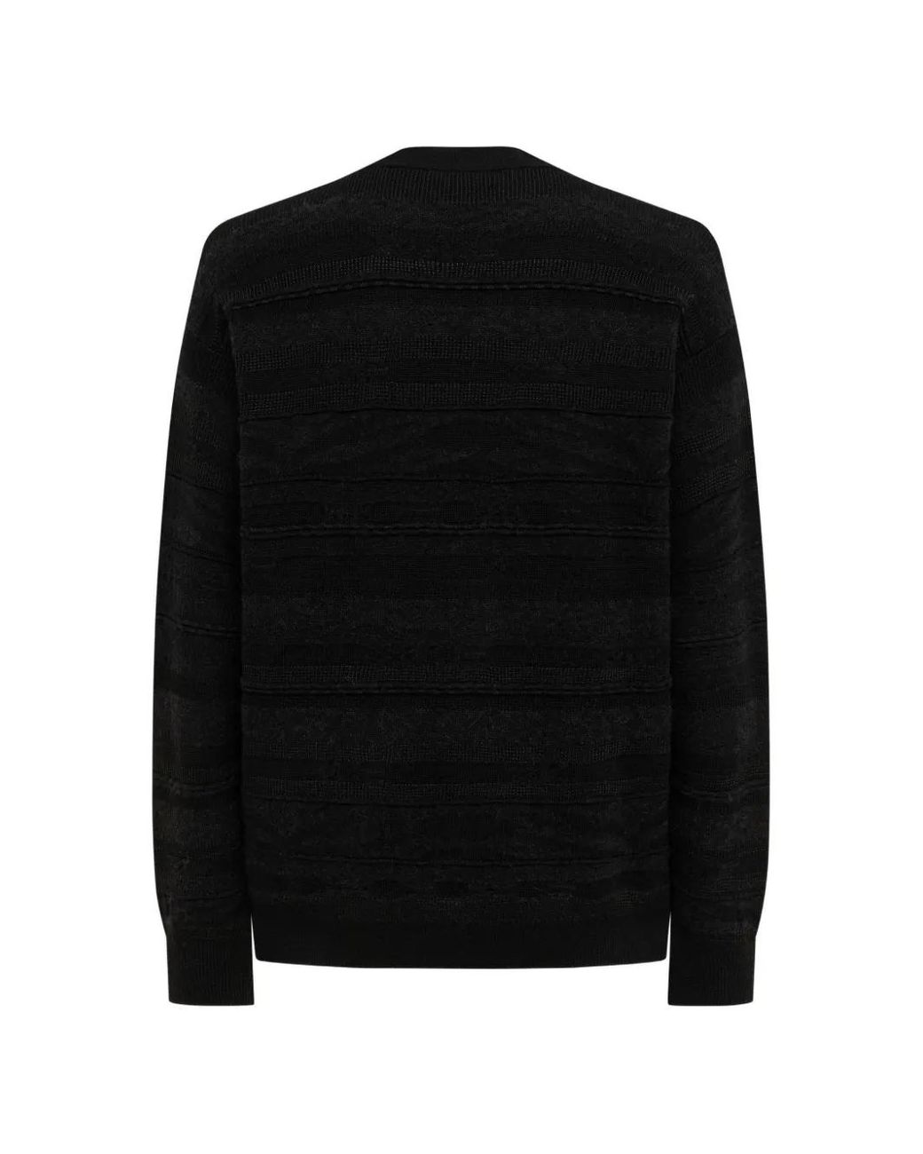 Laneus Black Jacquard-Knit Button-Up Cardigan for men