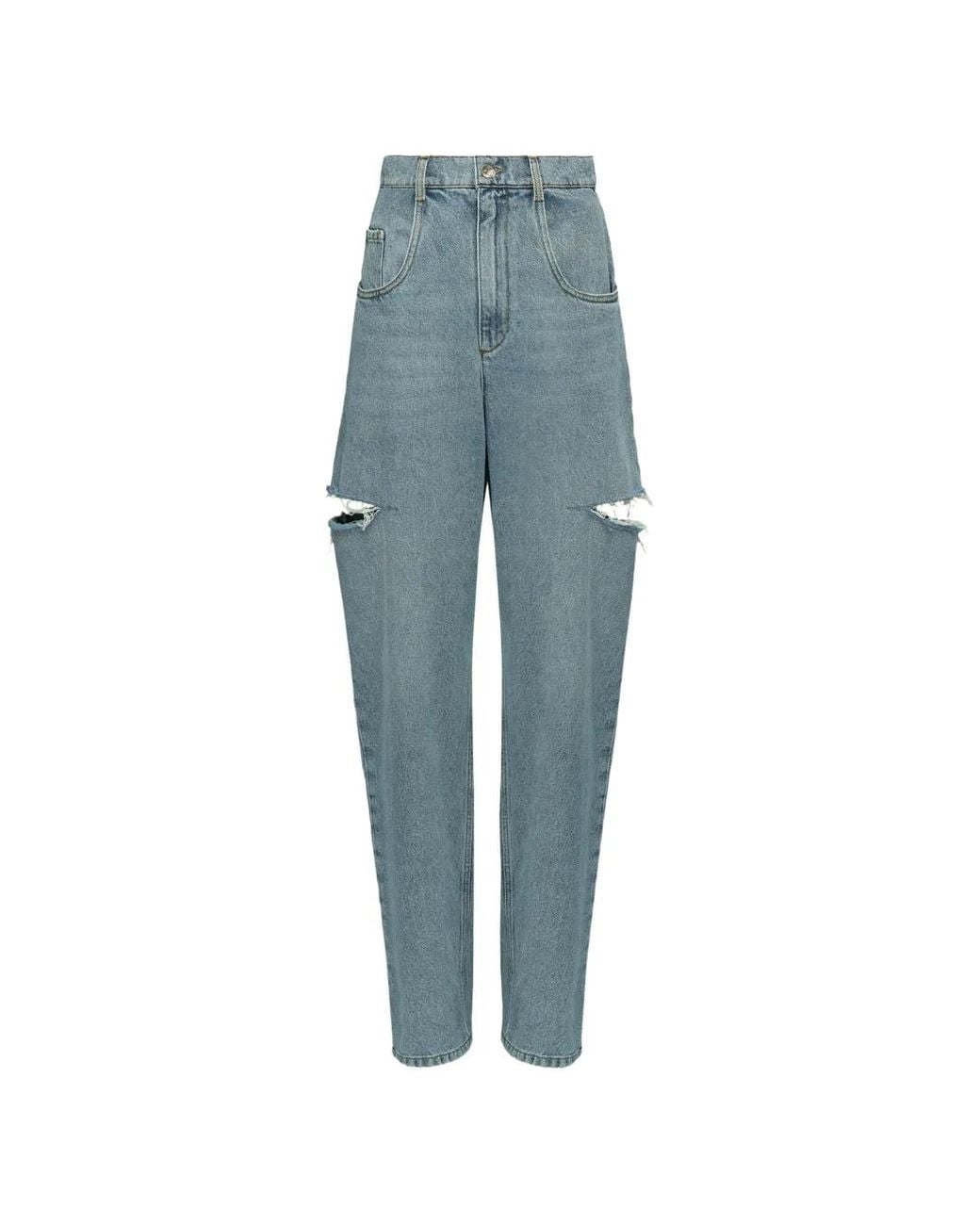 Maison Margiela Blue Denim Jeans With Slash Details