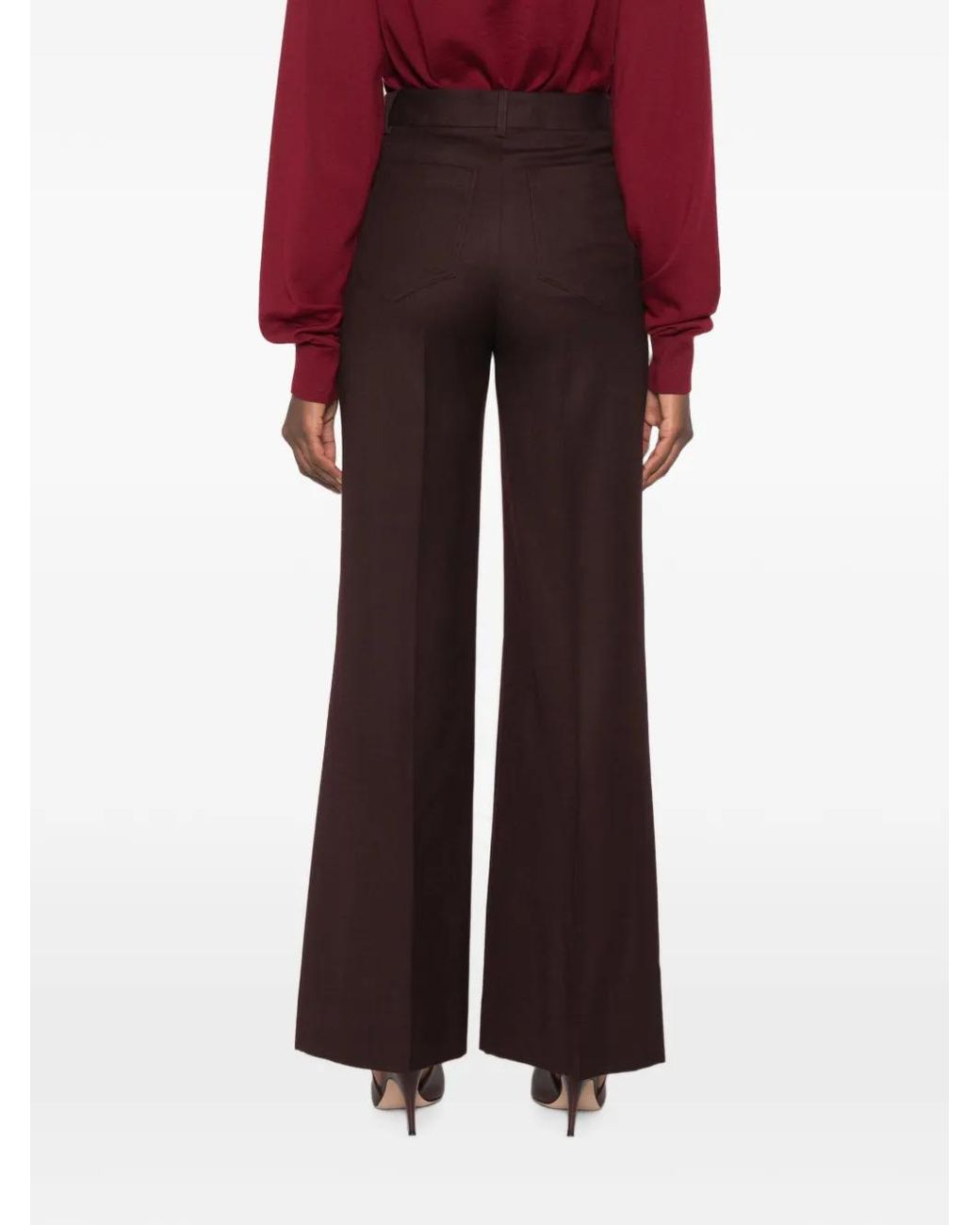 Victoria Beckham Purple Alina Wide-Leg Trousers