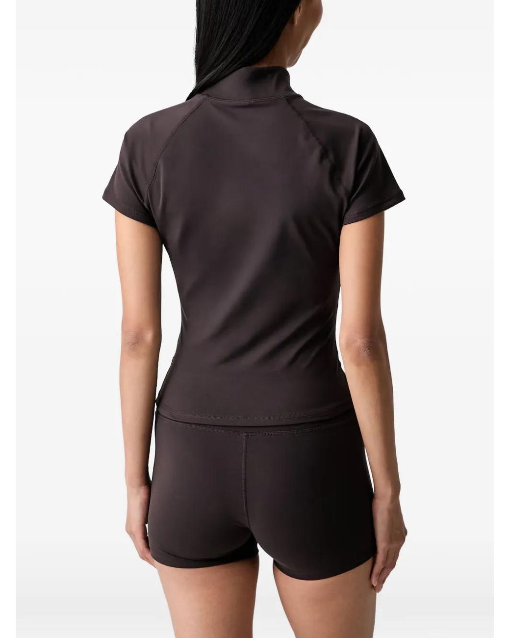 Sporty & Rich Black T-Shirt Zippé À Manches Raglan