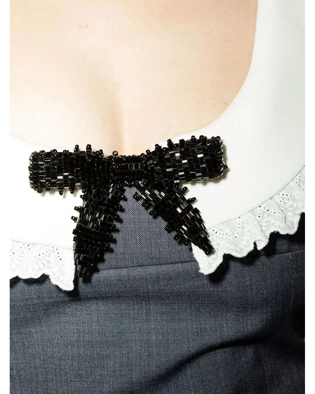 ShuShu/Tong Black Bow-Detail Sleeveless Dress