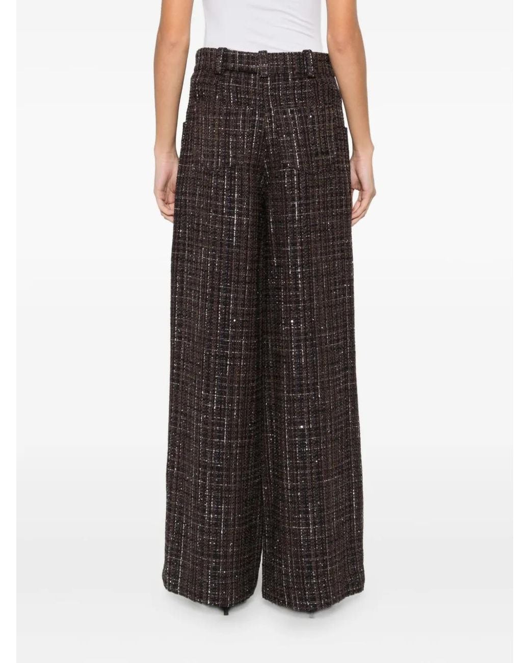 Maje Geruite Flared Broek in het Gray