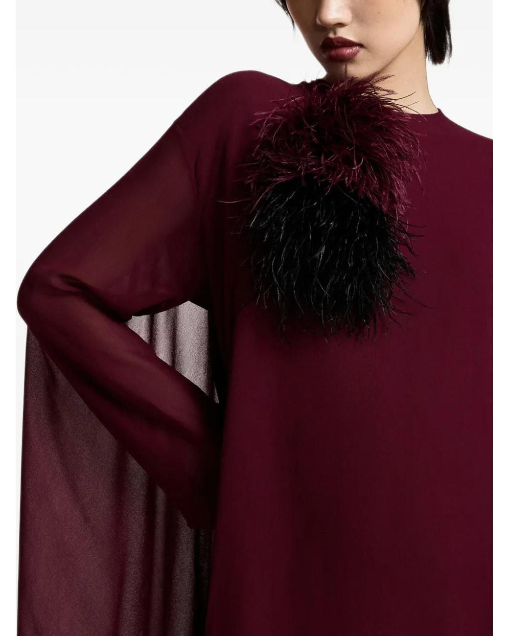 Essentiel Antwerp Kurdy Ostrich-Feather Brooch in Purple | Lyst