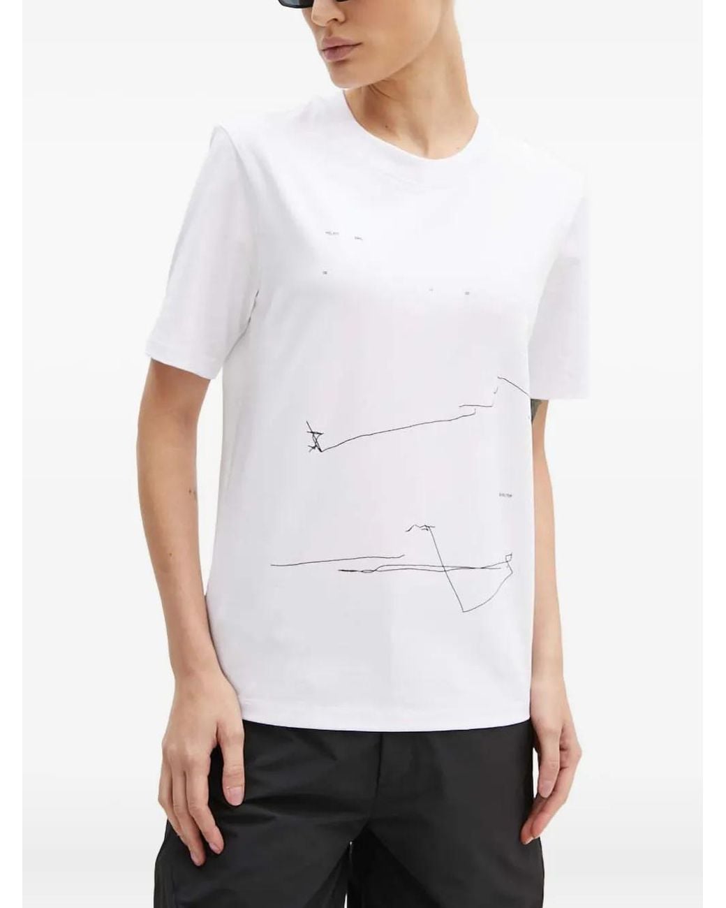 HELIOT EMIL White Graphic-Print Short-Sleeve T-Shirt