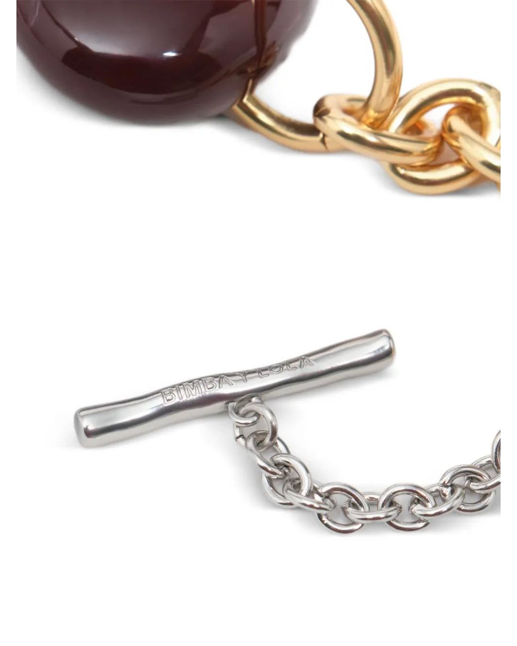 Bimba Y Lola Metallic Amber-Effect Resin Hearts Necklace