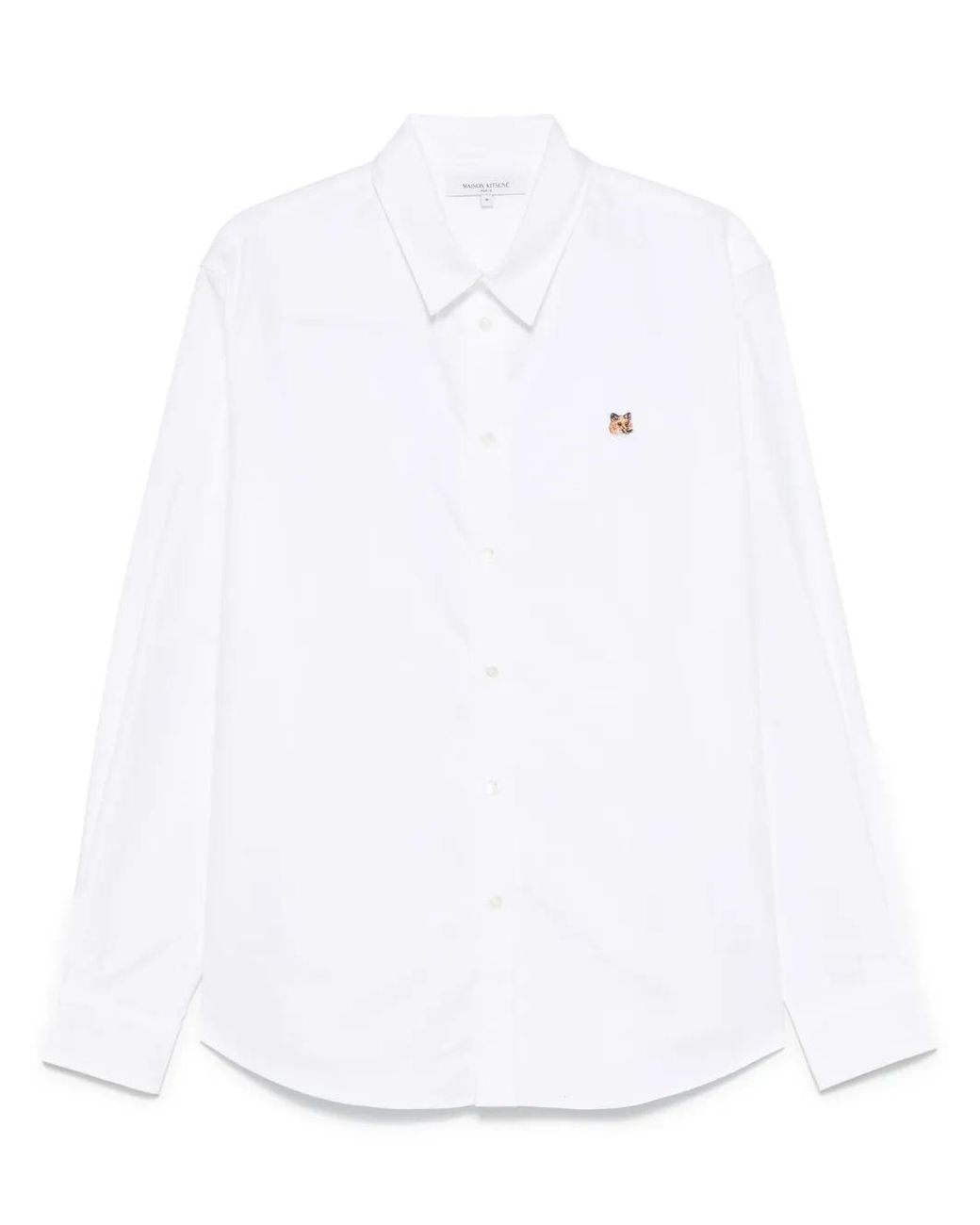 Maison Kitsuné White Fox Head Cotton Shirt for men