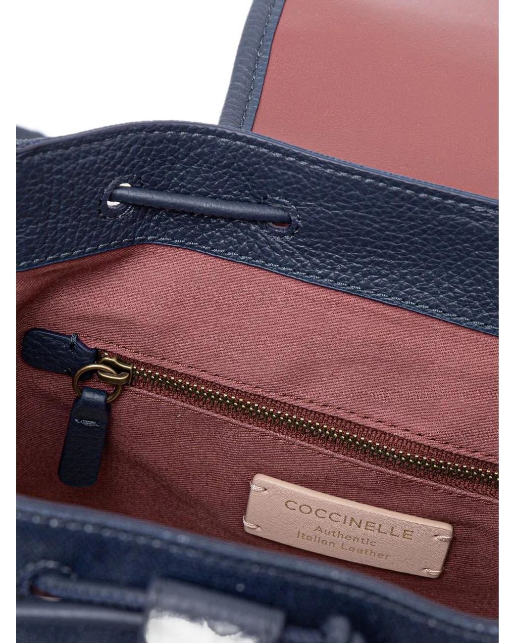 Coccinelle Blue Medium Mavery Leather-Trimmed Backpack