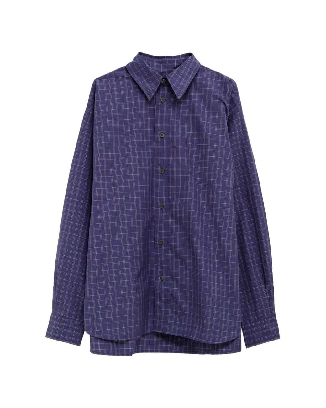 Willy Chavarria Purple Os Ls Veterano Check-Print Oversized Shirt for men