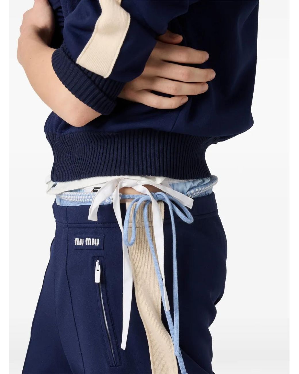 Miu Miu Blue Technical-Fabric Pants