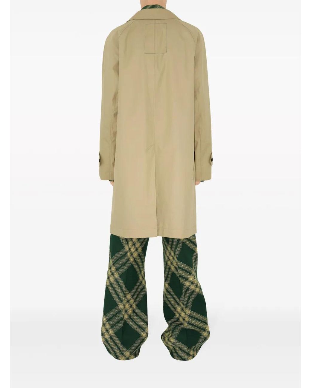 Burberry Natural Neutral Single-Breasted Gabardine Coat for men