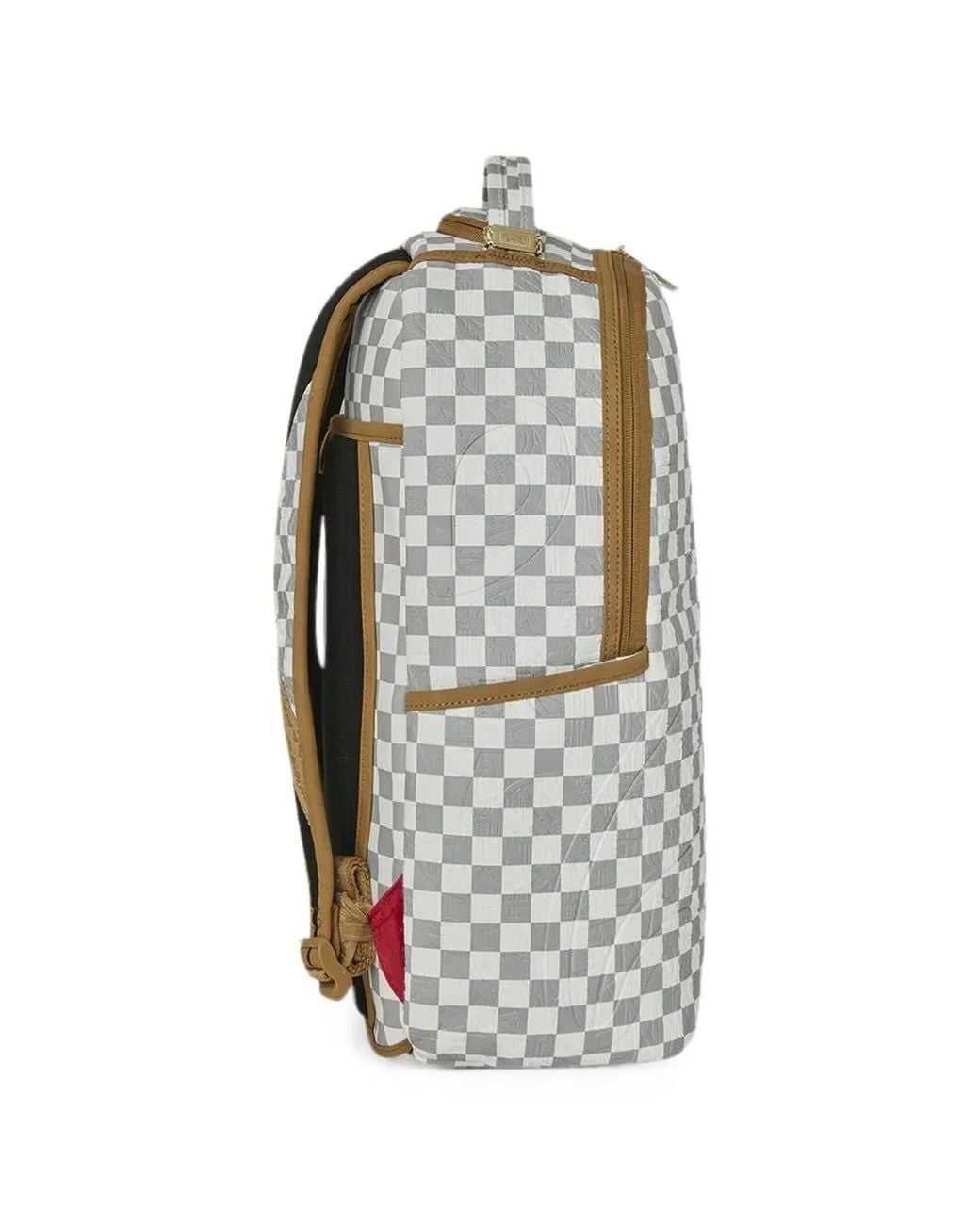 Sprayground Gray Graff Embossed Check Backpack for men