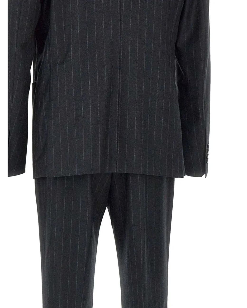 Tagliatore Black Pinstripe Two-Piece Suit for men