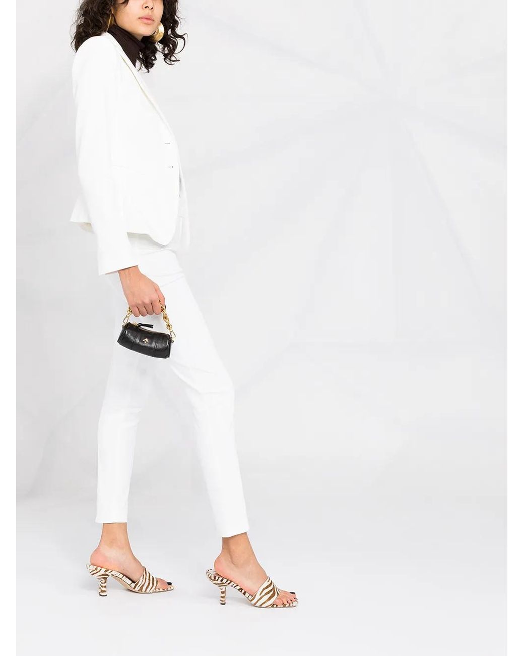 Patrizia Pepe White Single-Breasted Blazer