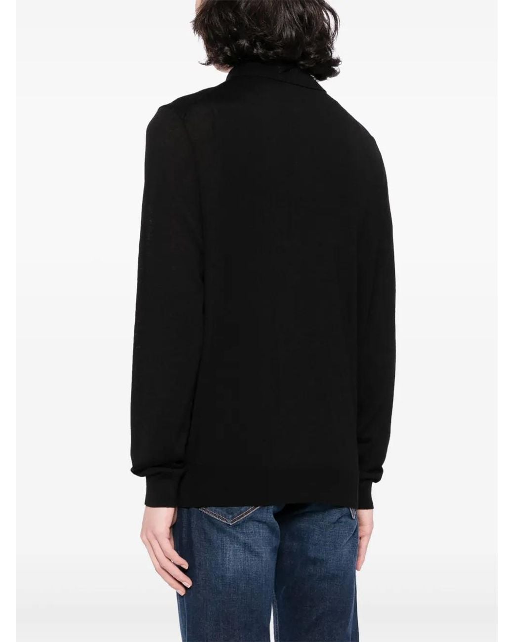 Boss Black Collarless Virgin Wool-Blend Top for men