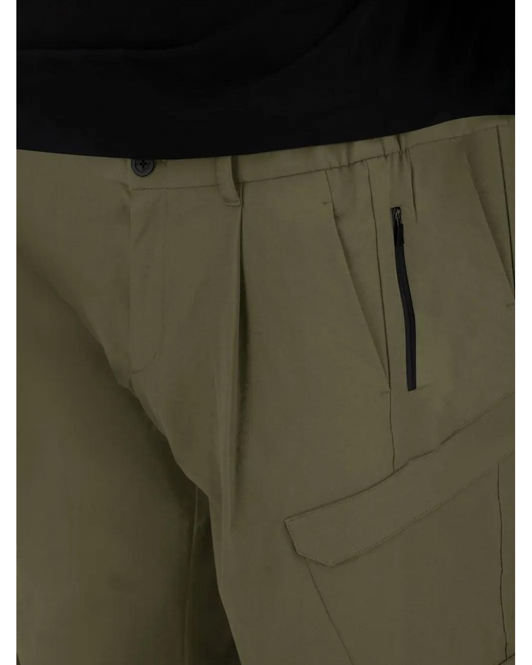 Herno Green Light Comfort Stretch Woven Cargo Trousers for men