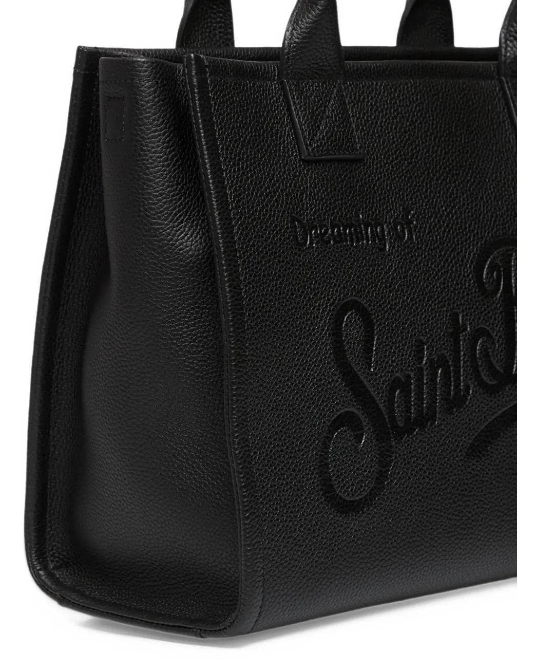 Mc2 Saint Barth Black Cabas Vanity À Logo Embossé