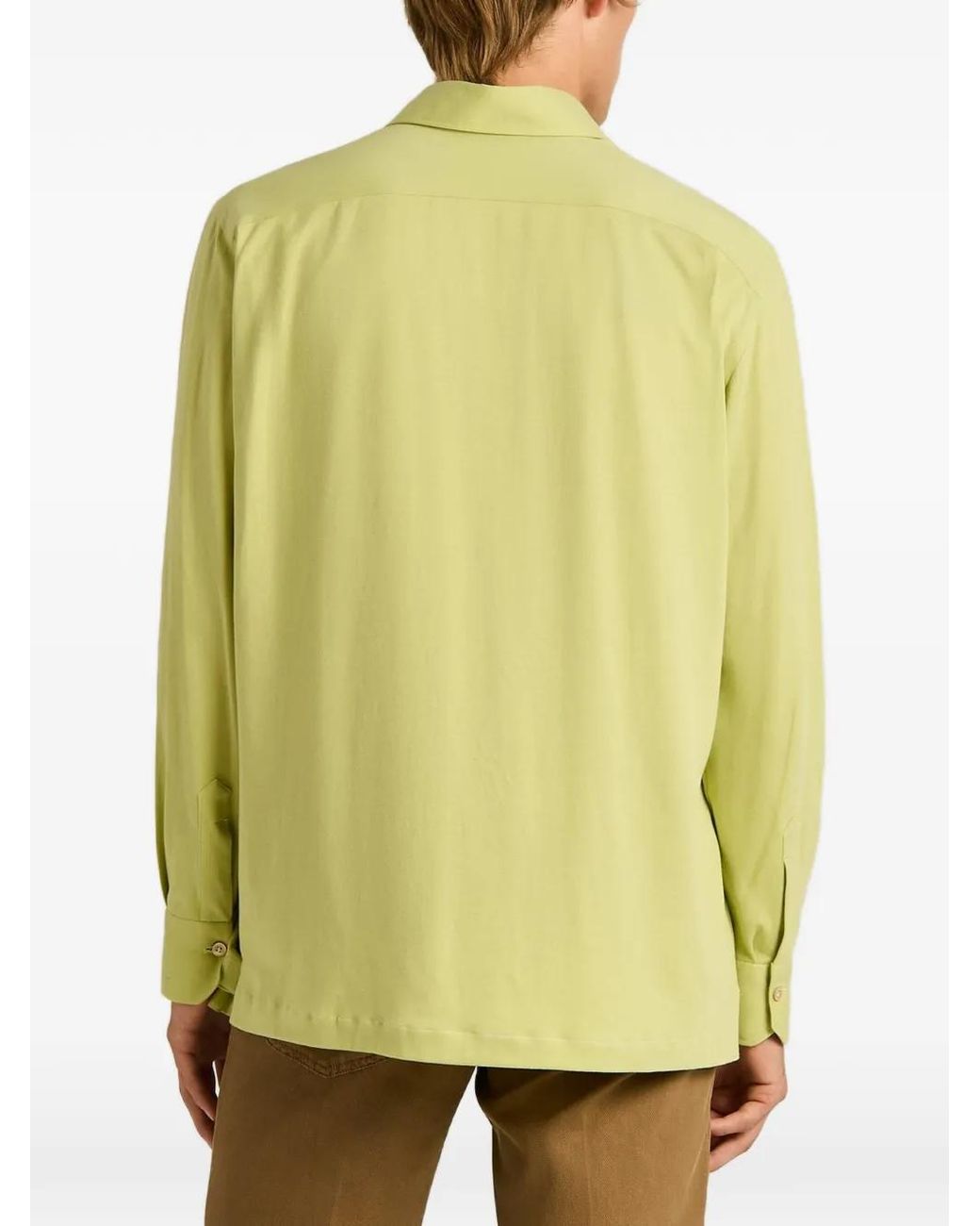 Kiton Yellow Long-Sleeved Cotton-Jersey Polo Shirt for men