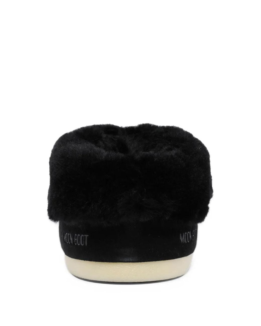 Moon Boot Black Evx Shearling-Trim Mules